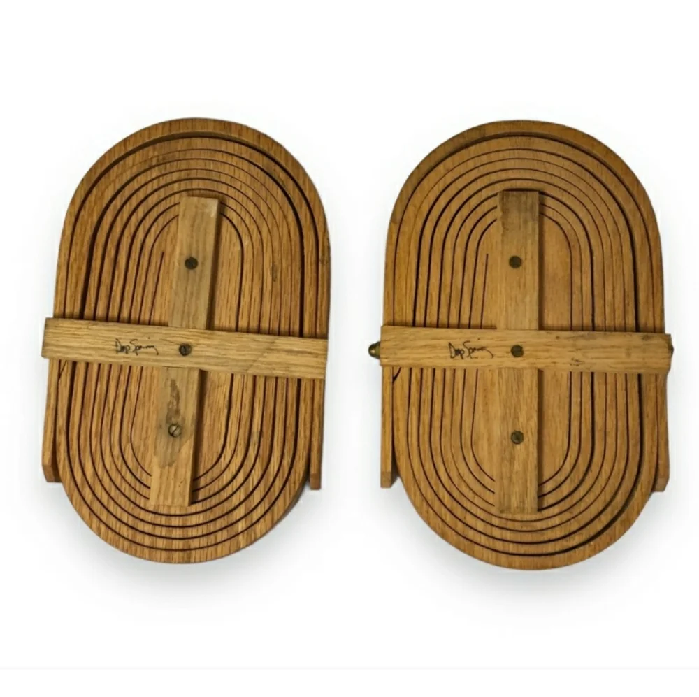 DEEP SPRING STUDIO Handmade Wooden Collapsible Baskets Set of Two